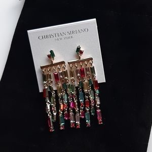 Christian Siriano multicolored dangle earrings